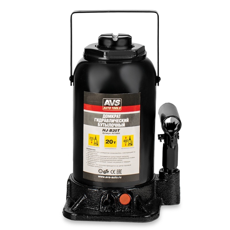 Домкрат гидравлический AVS HJ-B20T, 20т, 235-440мм. (3) Арт. A07088S