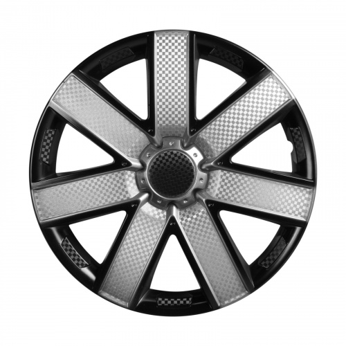 Колпаки колесные 13   Гелакси Т  карбон, серебристо-черный цвет AIRLINE комплект 2 штуки (1) Арт. AWCC-13-18