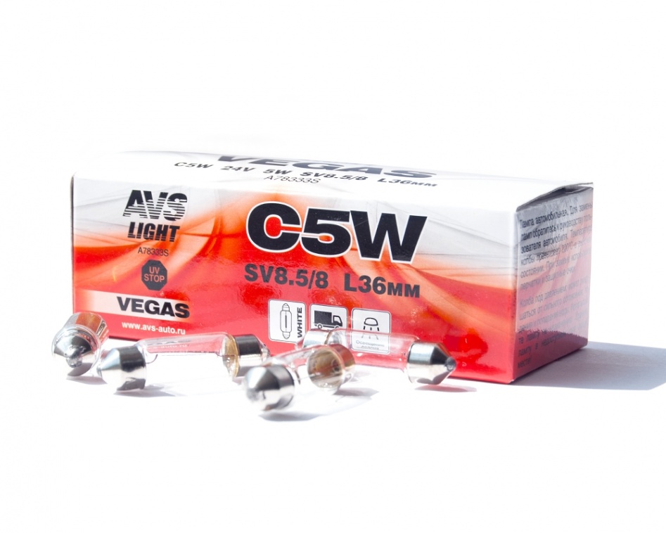 Автолампа AVS Vegas 24V. С5W  L36мм (1) Арт. A78333S
