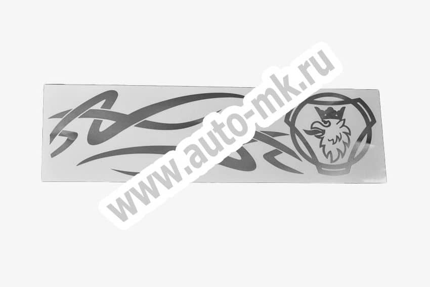 Наклейка уголок  Scania  наружная серебро к-т. Арт. 8836