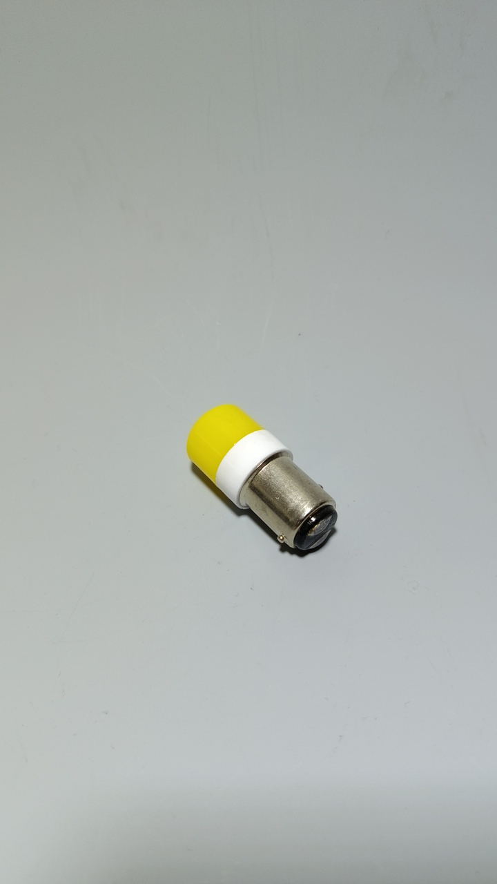 Автолампа светодиодная 12-24V P21W6000K 12-24V 2-х контактная желтое стекло керамика (2)