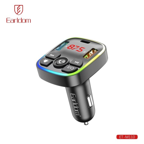 FM модулятор автомобильный (2USB выхода + USB-C, Bluetooth) Earldom ,3.1A (1) Арт. ET-M110