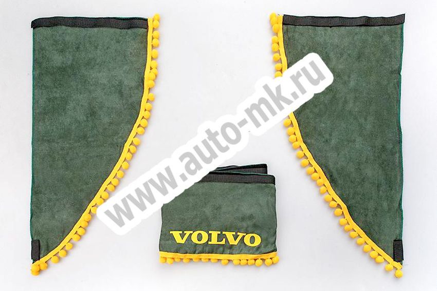 Ламбрекен лобового стекла с углом VOLVO (польская ткань) зеленый (1) Арт. 10800