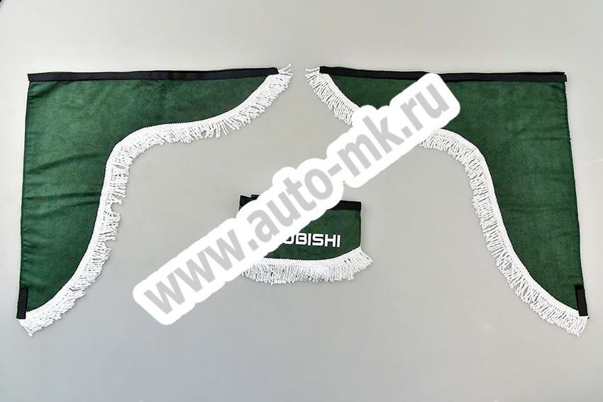 Ламбрекен лобового стекла с углом MITSUBISHI (польская ткань) зеленый (1) Арт. 13486