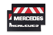 Брызговики (красно-белый резина) MERCEDES к-т Арт. 10185
