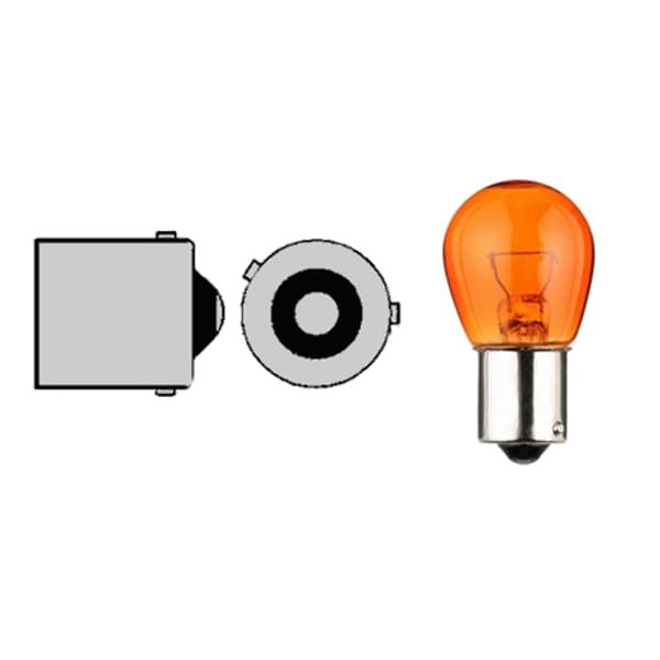 Автолампа 12V 21, 1-контактная, желтая смещенный цоколь AVS Vegas 12V. PY21W (BAU15S) (1) Арт. A78179S
