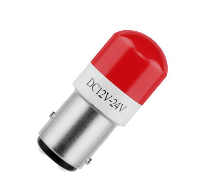 Автолампа светодиодная 12-24V P21W 2-х контактная 1157  красное стекло Арт. 15906