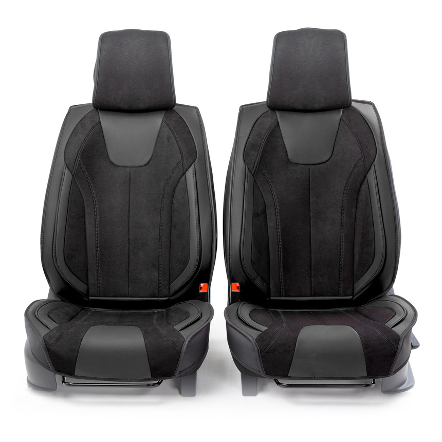 Каркасные 3D накидки на передние сиденья  Car Performance , 2 шт., экокожа алькантара CUS-3034 BK BK (2) Арт. CUS-3034BK BK