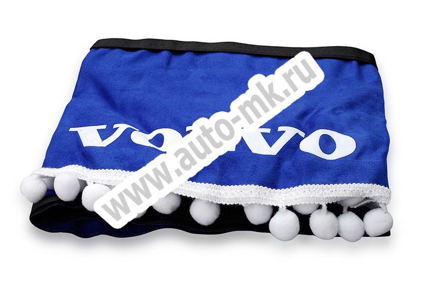 Ламбрекен лобового стекла с углом VOLVO (польская ткань) синий (2) Арт. 9510