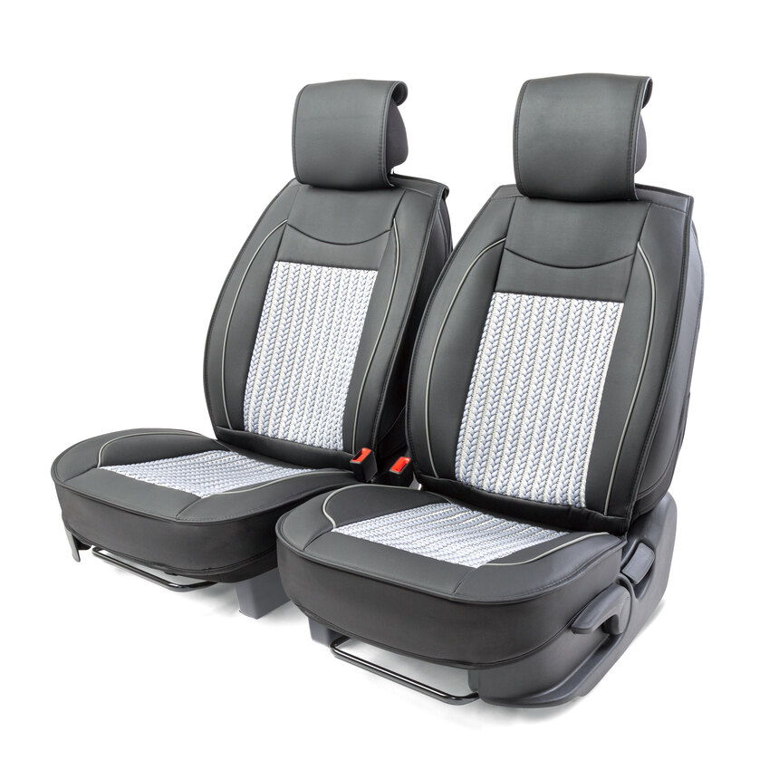Каркасные накидки на передние сиденья  Car Performance , 2 шт., экокожа CUS-2072 BK GY (1) Арт. CUS-2072BK GY