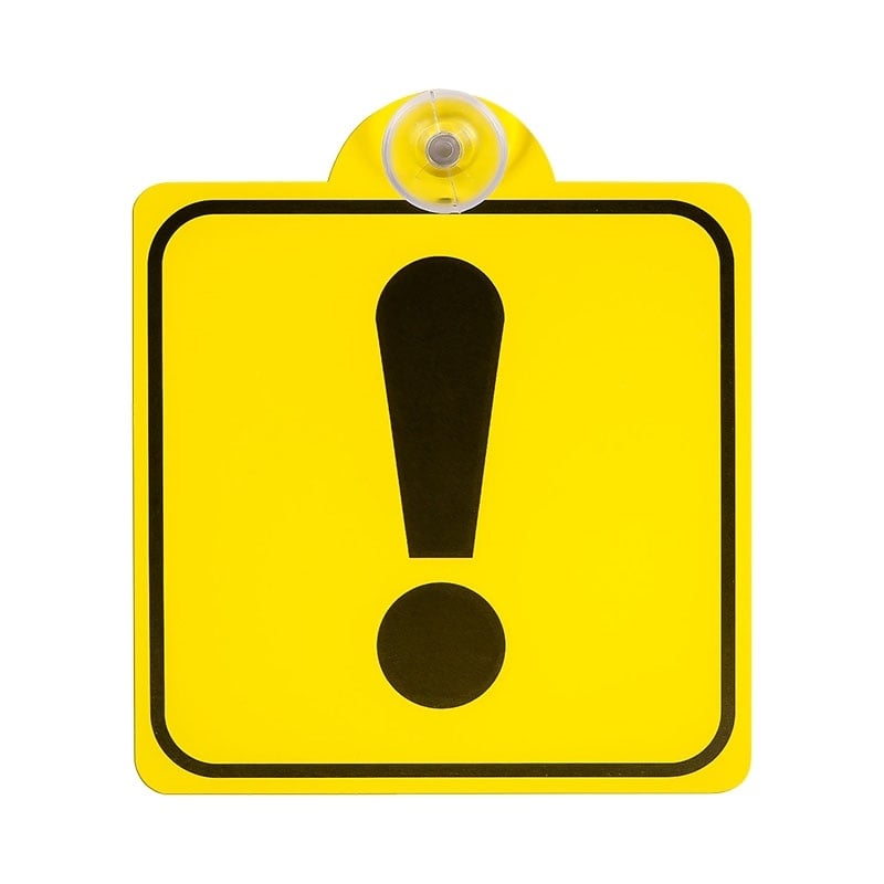 Знак  Начинающий водитель ! , внутренний, на присоске AVS ZP-02 (150х150 мм) Арт. A85382S