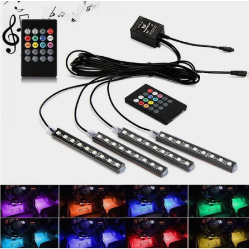 Подсветка салона светодиодная в прикуриватель 12В управление с телефона, с пульта 72SMD (1)