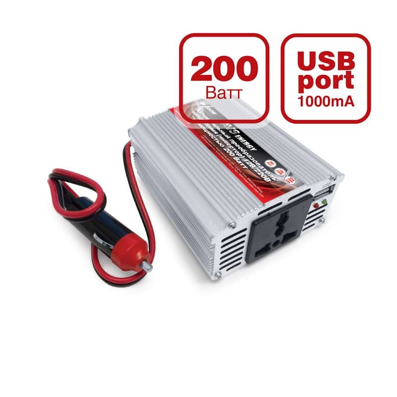 Автомобильный инвертер (адаптер) 12 220V  200W Арт. A80683S