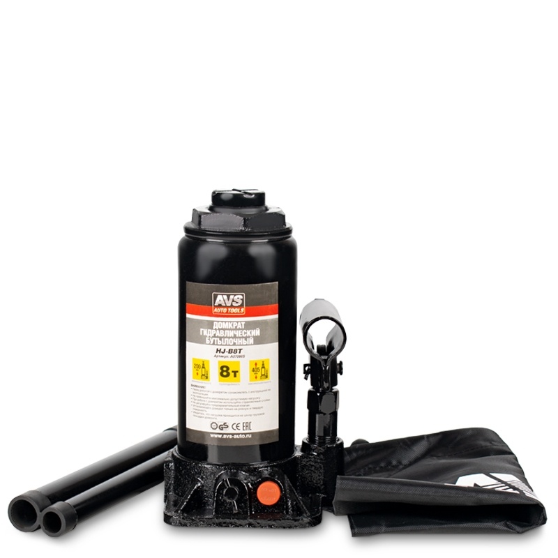 Домкрат гидравлический AVS HJ-B8T, 8т, 200-405мм. (6) Арт. A07086S