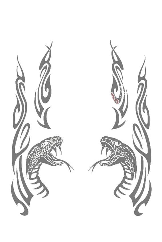 Наклейка уголок  Змея  нар внутр 39 32 серебро к-т. Арт. 14312