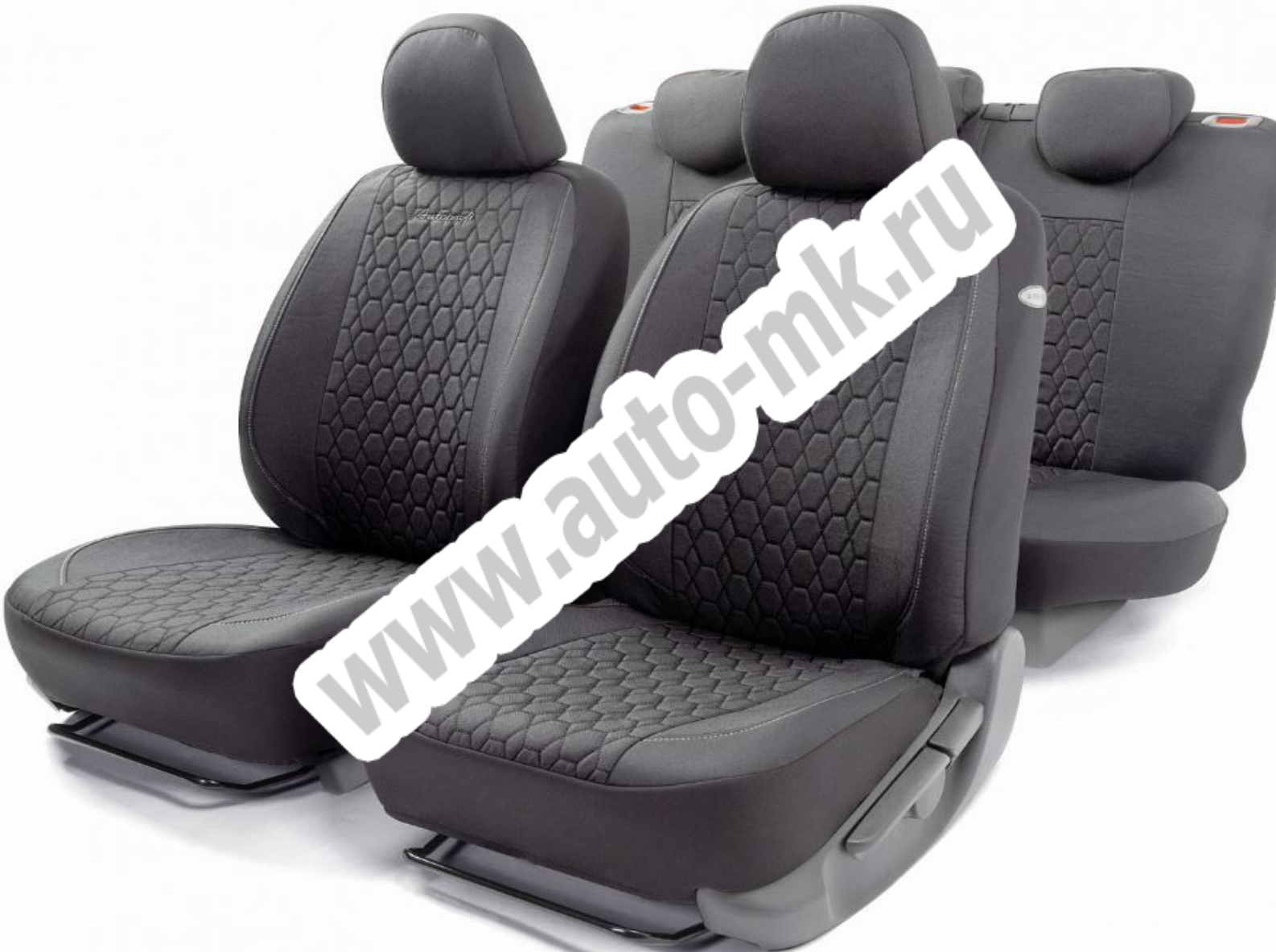 Авточехлы VERONA, материал лён мелкого плетения с контрастной прострочкой, VER-1505 BK BK (1) Арт. VER-1505BK BK