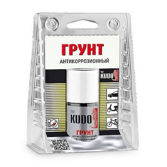 Грунт антикоррозионный ремонтный во флаконе с кисточкой, 15 мл. KUDO  Арт. KU-70006