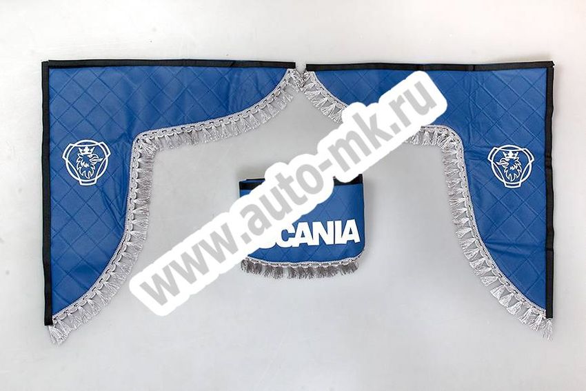 Ламбрекен лобового стекла с углом SCANIA эко-кожа (синий) (1) Арт. 19941