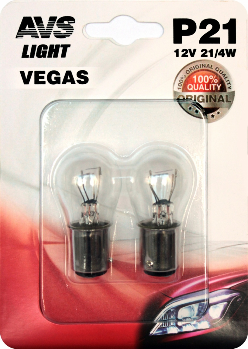Автолампа AVS Vegas в блистере 12V. 21W (BAU15S) (2 шт.) (1) Арт. A78472S