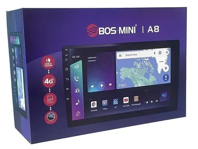 Автомагнитола BOS-MINI A8, 6 128gb 9 дюйм Bluetooth, CarPlay, android12, 4G,SIM card,GPS (1) Арт. BOS-MINIA89 6,1281K