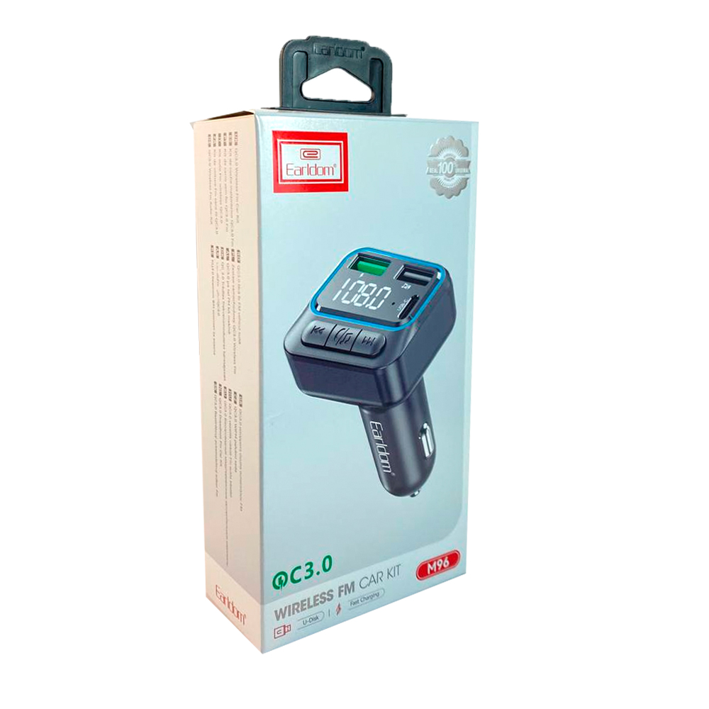 FM модулятор автомобильный (2USB выхода+USB-C, Bluetooth) Earldom  (2) Арт. ET-M96