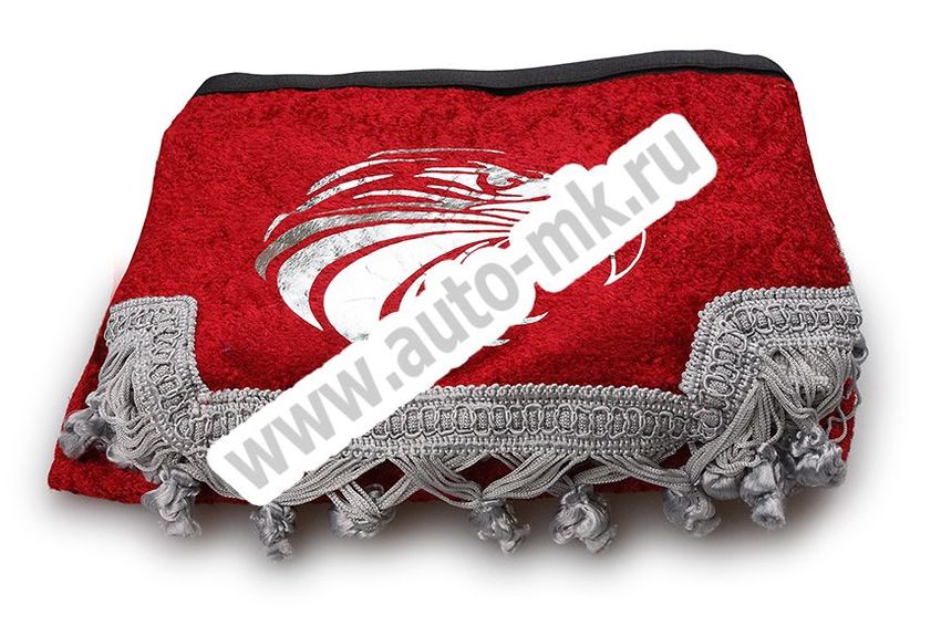 Ламбрекен лобового стекла с углом ОРЕЛ красный (2) Арт. 10873