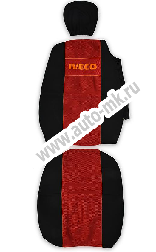 Чехол-сиденья IVECO (2 ремня) красная вышивка (2) Арт. 13592