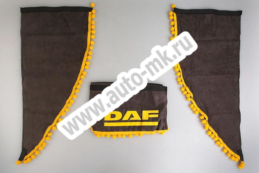 Ламбрекен лобового стекла с углом DAF (польская ткань) серый (1) Арт. 10824