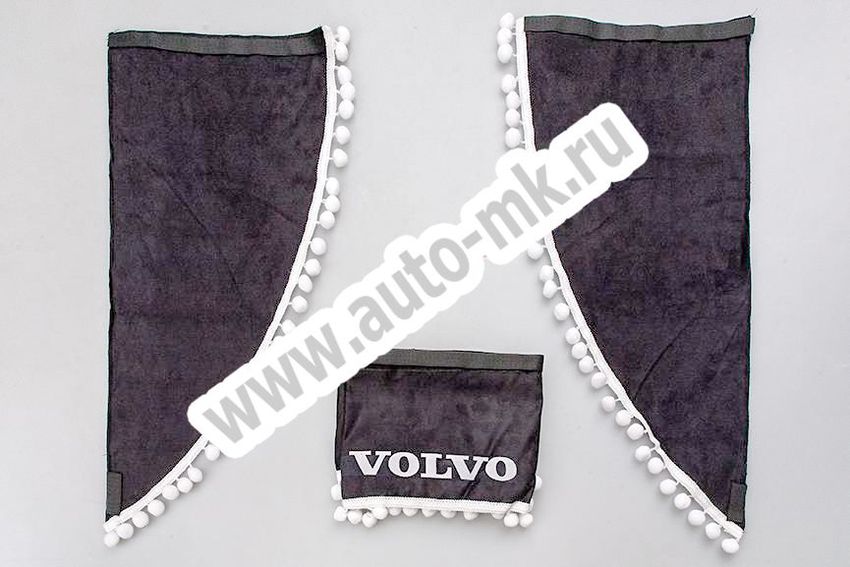 Ламбрекен лобового стекла с углом VOLVO (польская ткань) черный (1) Арт. 10813