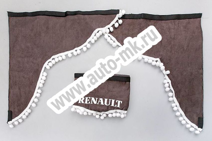 Ламбрекен лобового стекла с углом Renault (польская ткань) серый (1) Арт. 10819