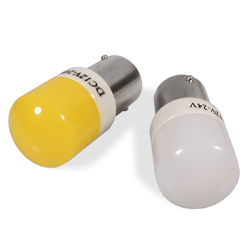 Автолампа светодиодная 12-24V P21W 1 контактная желтое стекло Арт. 1156