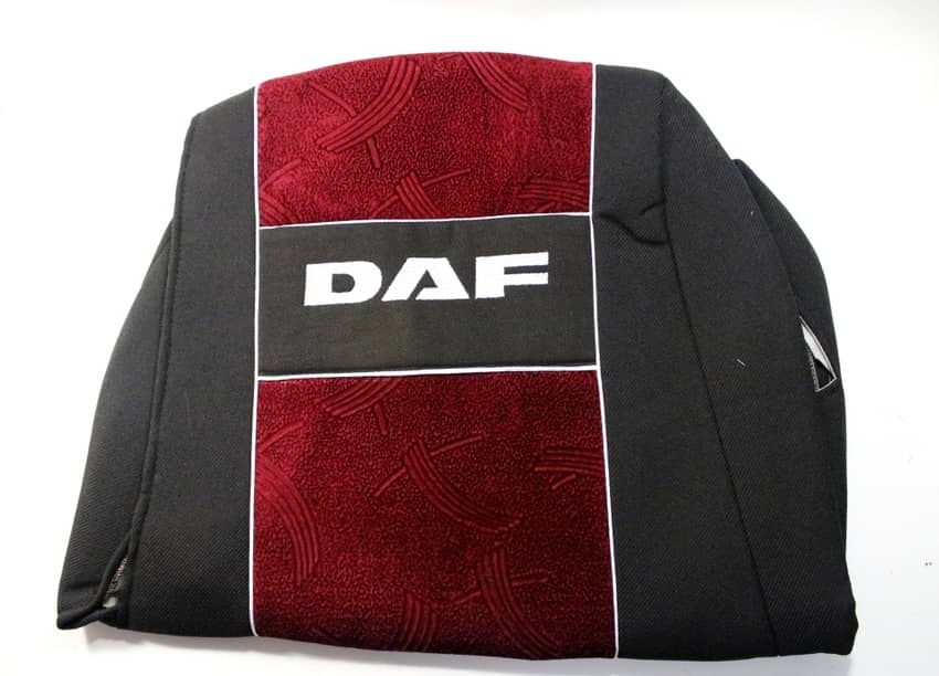 Чехол-сиденья DAF XF105 106 (новый  2012) красная вышивка (2 ремня) (2) Арт. 13580