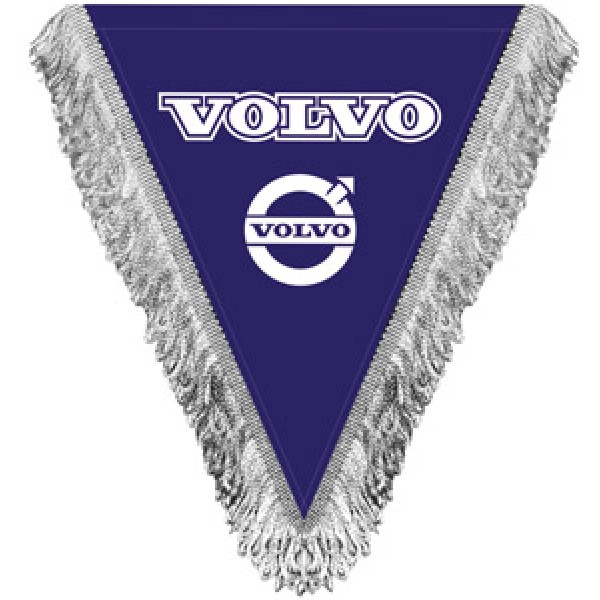 Вымпел  Volvo  (26х18см) треугольник  бахрома синий (1) Арт. 20982