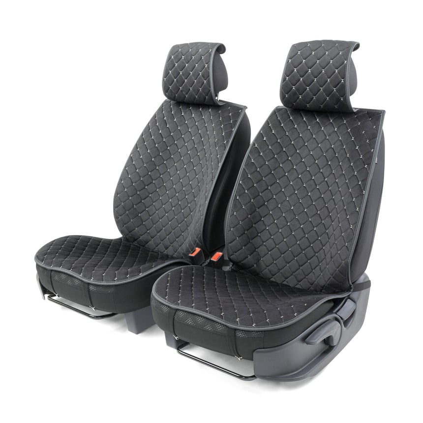 Накидки на передние сиденья  Car Performance , 2 шт., алькантара CUS-1012 BK GY (1) Арт. CUS-1012BK GY