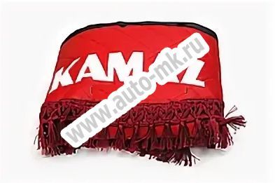 Ламбрекен лобового стекла с углом КАМАЗ эко-кожа (красный) Арт. 19952