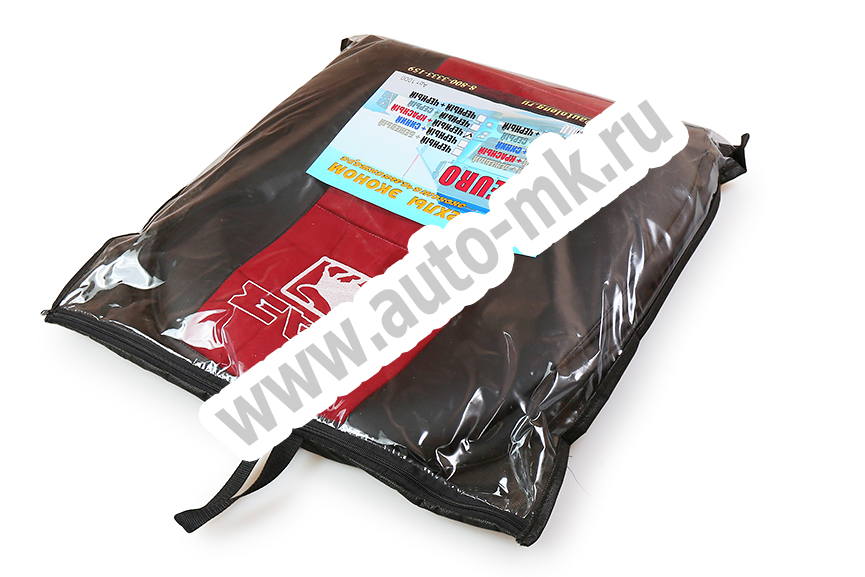 Чехлы эконом Маз евро черный+красный кожа + антара 1000 (5) Арт. 22929