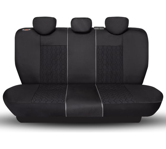 Авточехлы VERONA, материал лён мелкого плетения с контрастной прострочкой, VER-1505 BK BK (4) Арт. VER-1505BK BK