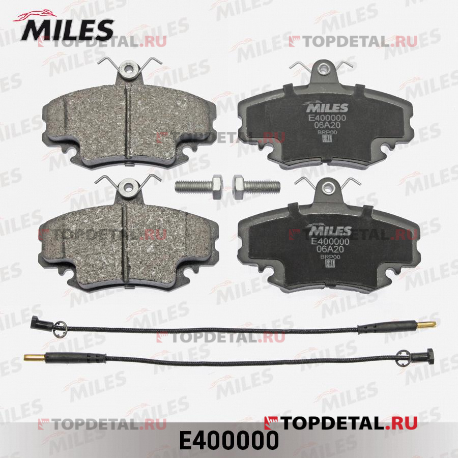 Колодки тормозные передние MILES  RENAULT LOGAN 04-  SANDERO 08-CLIO 1991 с датчиком Арт. E400000