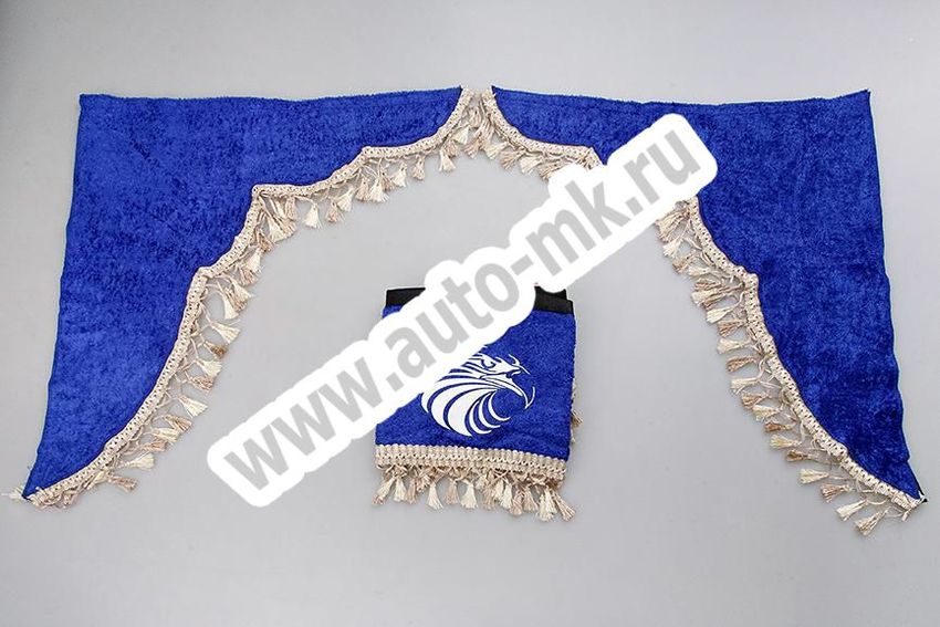 Ламбрекен лобового стекла с углом ОРЕЛ синий (1) Арт. 7813