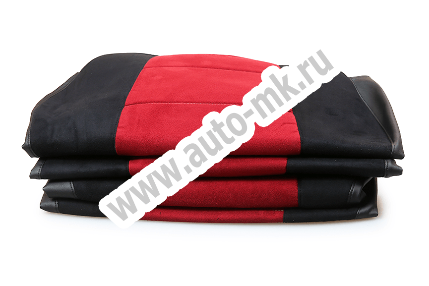 Чехлы эконом КАМАЗ К5 (К73)  черные с красным  (1) Арт. 21450