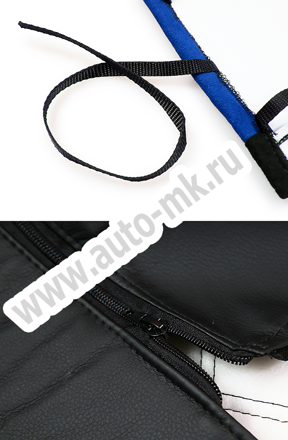 Чехлы эконом КАМАЗ NEO (К71)  черная антара + синяя антара 65900 (5) Арт. 21456