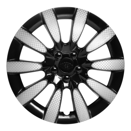 Колпаки колесные 13   Торнадо Т  карбон, серебристо-черный цвет AIRLINE комплект 2 штуки (1) Арт. AWCC-13-10