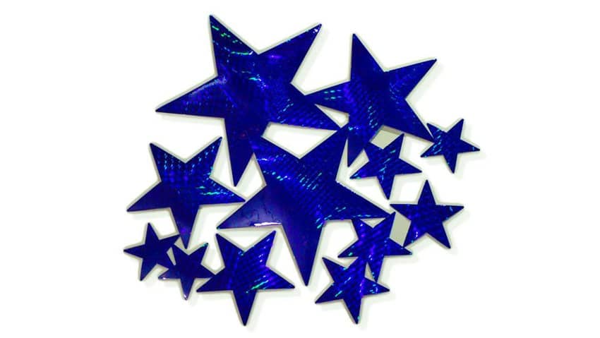 Наклейка   Звезда наружная голографическая синий 12шт Арт. 8843