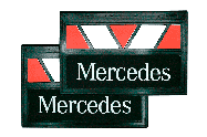 Брызговики 600 400 Красно-белый   MERCEDES  к-т Арт. 15455