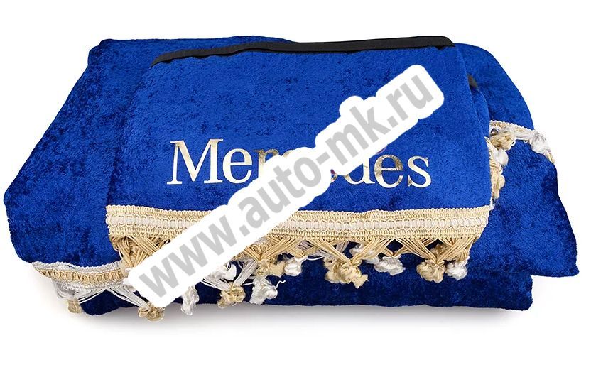 Шторы в кабину Mercedes (Шторы кабины, Штора спальника, ламбрикен) синий Арт. 9373