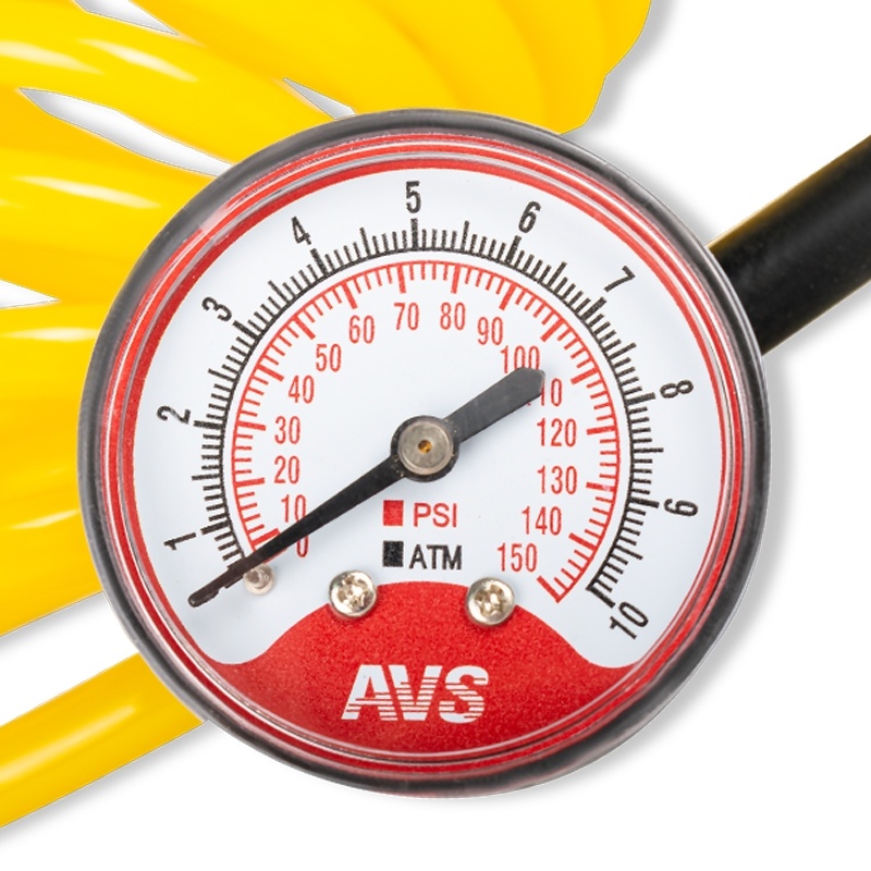 Универсальный шланг-удлинитель с манометром для автомобильных компрессоров HS-01 (5) Арт. A78642S