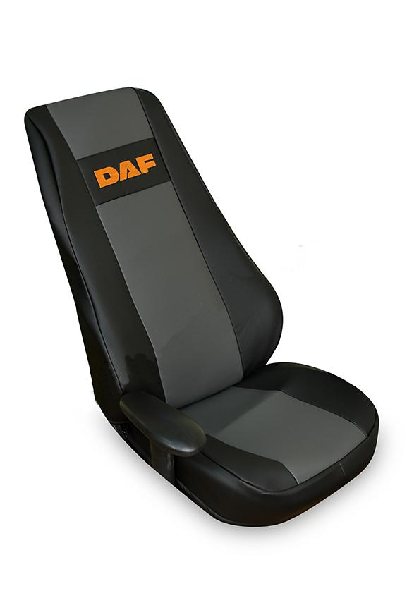 Чехол-сиденья ЭКО КОЖА (серый) DAF XF105 (новый  2012) (2 ремня) 119649 (1) Арт. 13252
