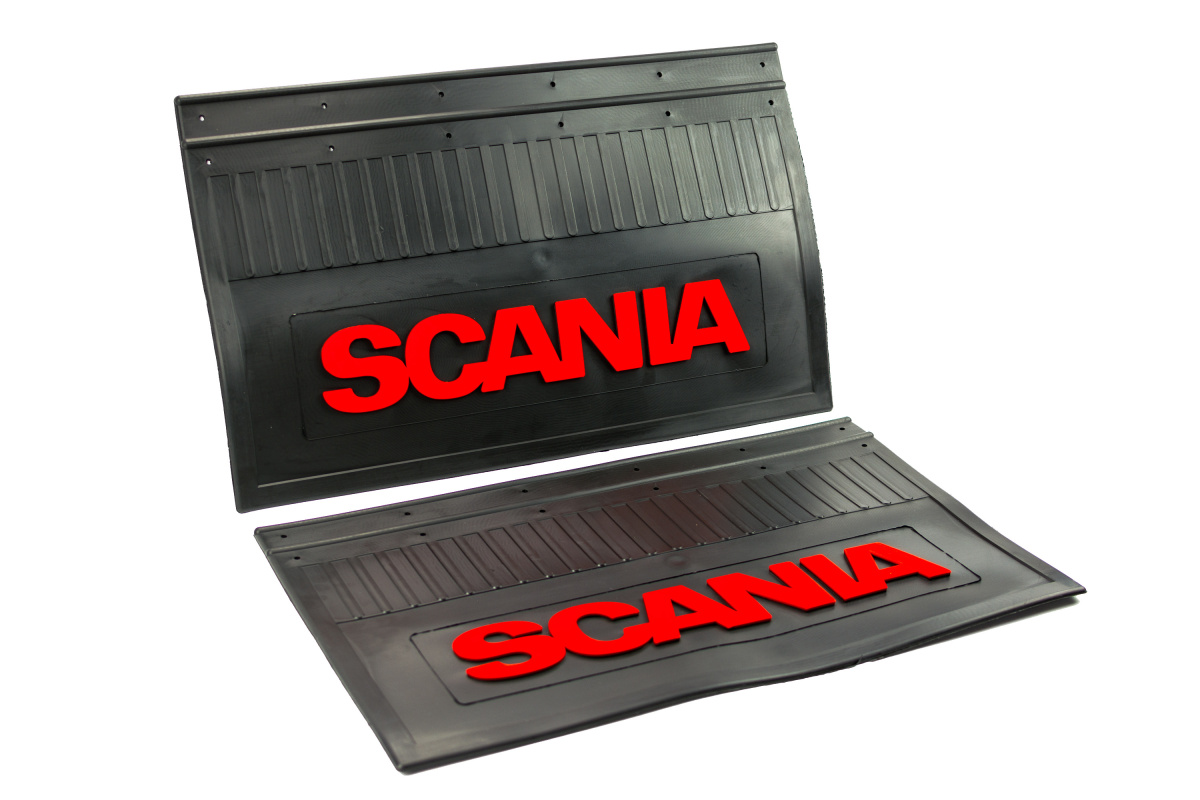 Брызговики задние SCANIA 600 370 (LUX) красная надпись (1) Арт. 20675