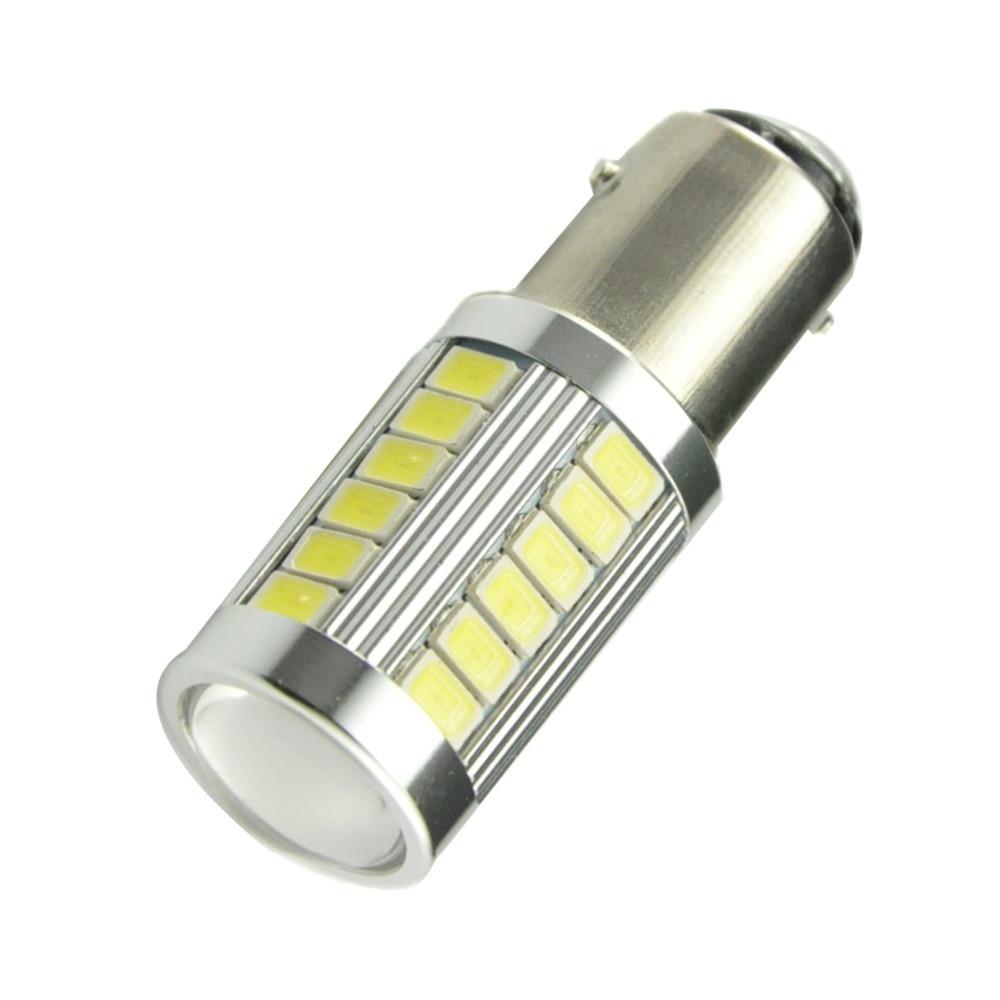 Автолампа 12V алюминевая 33SMD линза белая 1 контактная Арт. 307866