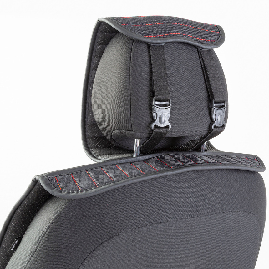 Накидки на передние сиденья  Car Performance , 2 шт., fiberflax CUS-1022 BK RD (4) Арт. CUS-1022BK RD